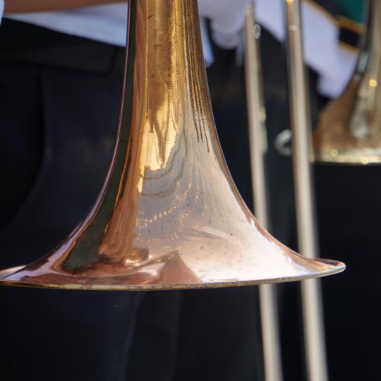 zoom sur les pavillons de trombones 